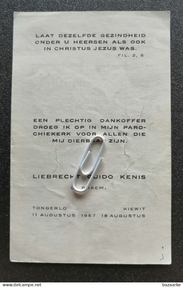 KIEWIT HASSELT 1957 / EERSTE H. MIS VAN LIEBRECHT GUIDO KENENS / O. PRAEM - Devotion Images