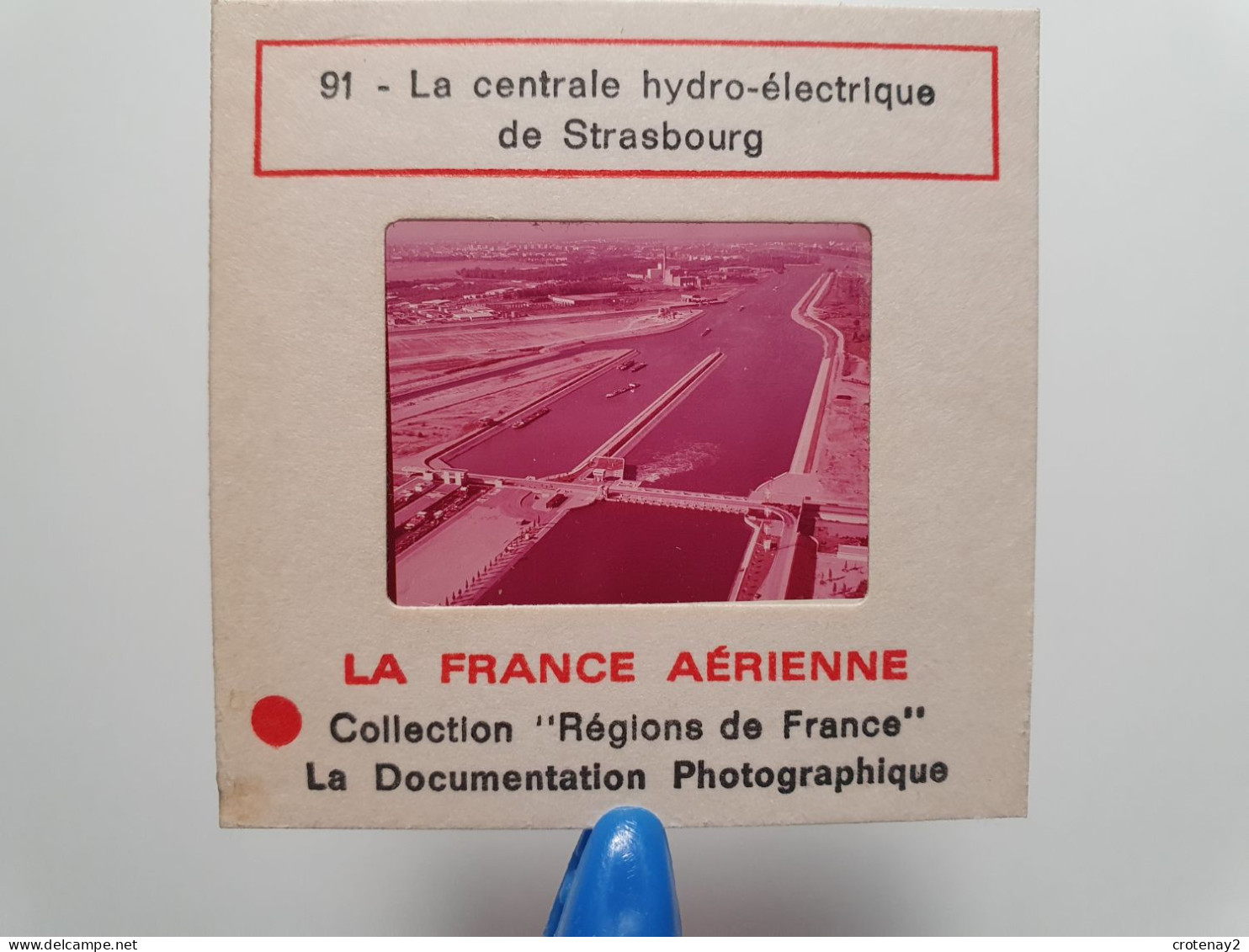 Photo Diapo Diapositive Slide La FRANCE Aérienne N°91 La Centrale Hydro Electrique De STRASBOURG Péniches VOIR ZOOM - Dias