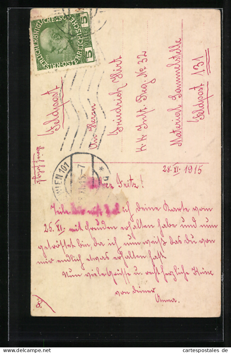 Foto-AK Amag Nr. 315 /1: Sein Brief, Frau Am Klavier Mit Foto Des Liebsten  - Photographs