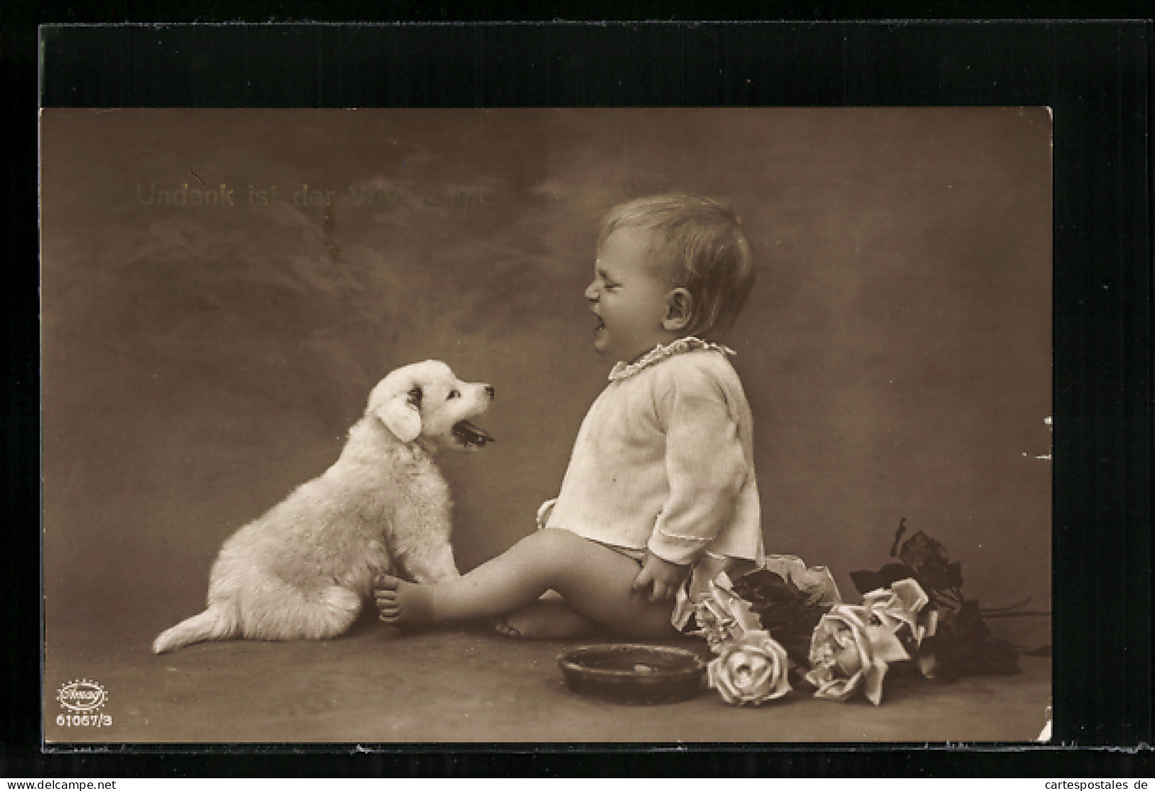 Foto-AK Amag Nr. 61067 /3: Weinendes Kleinkind Und Hundewelpe  - Photographie