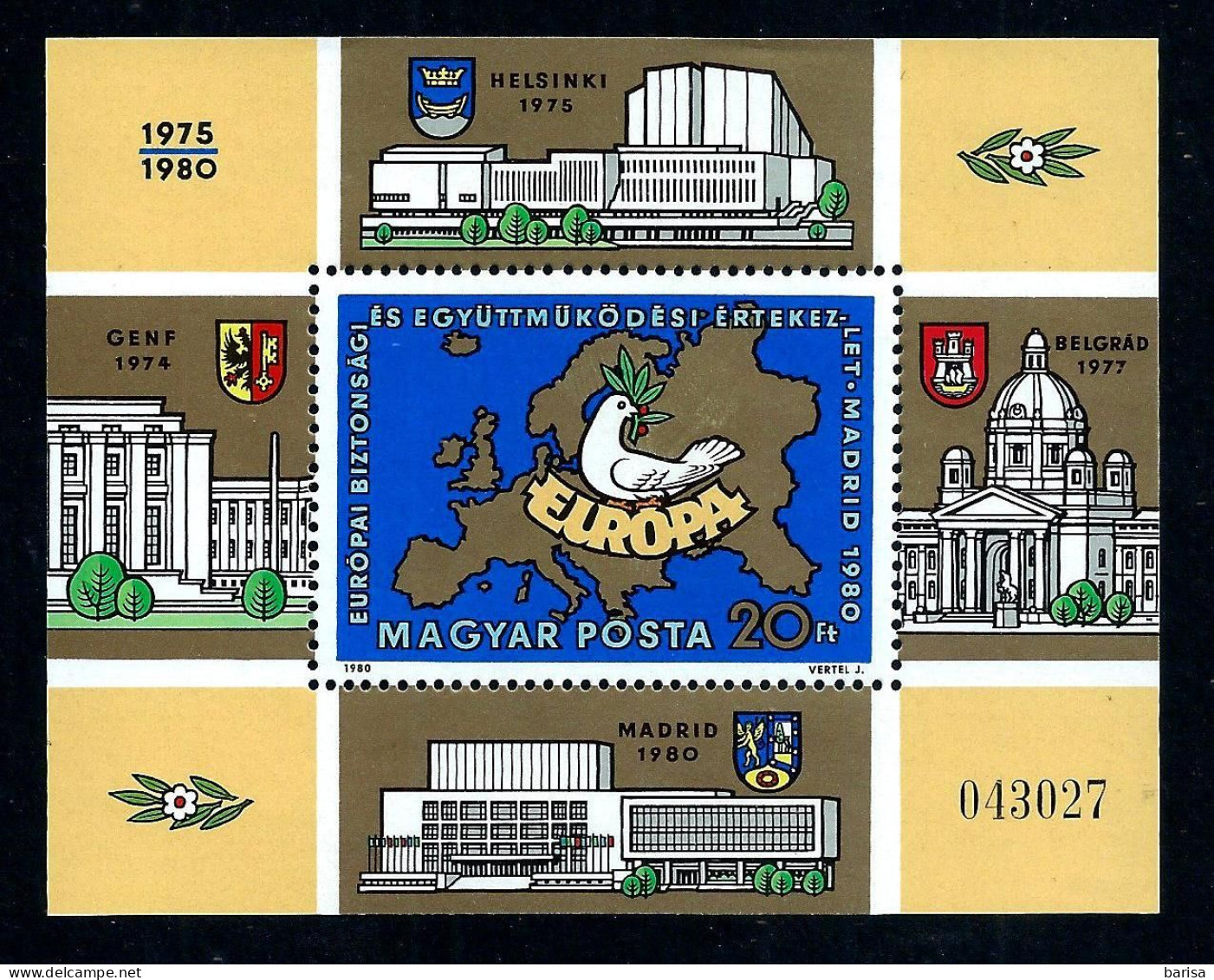 (A5) Hungary 1980: Conference On European Security And Cooperation (CSCE) - Madrid ** MNH - Idee Europee