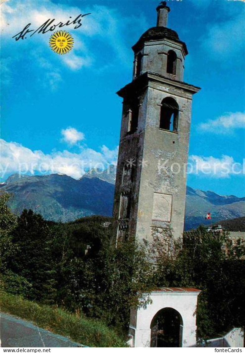 12716710 St Moritz GR Schiefer Glockenturm  St Moritz - Autres & Non Classés