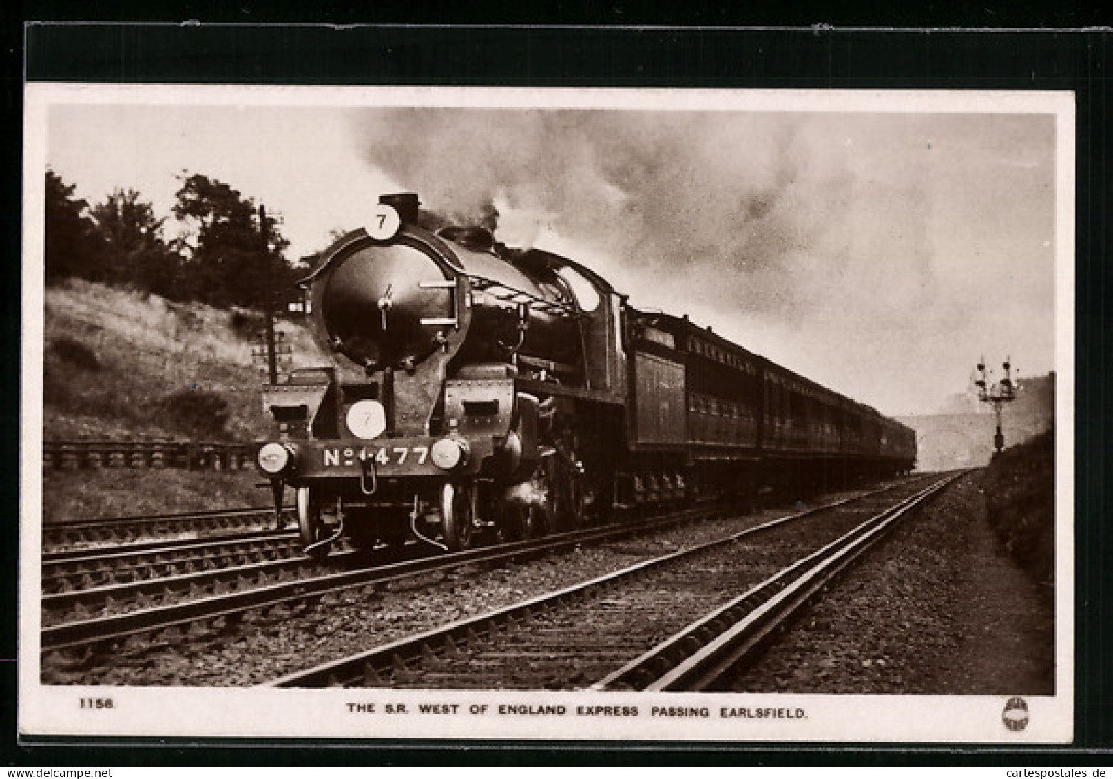 Pc The SR West Of England Express Passing Earlsfield, Englische Eisenbahn  - Trenes