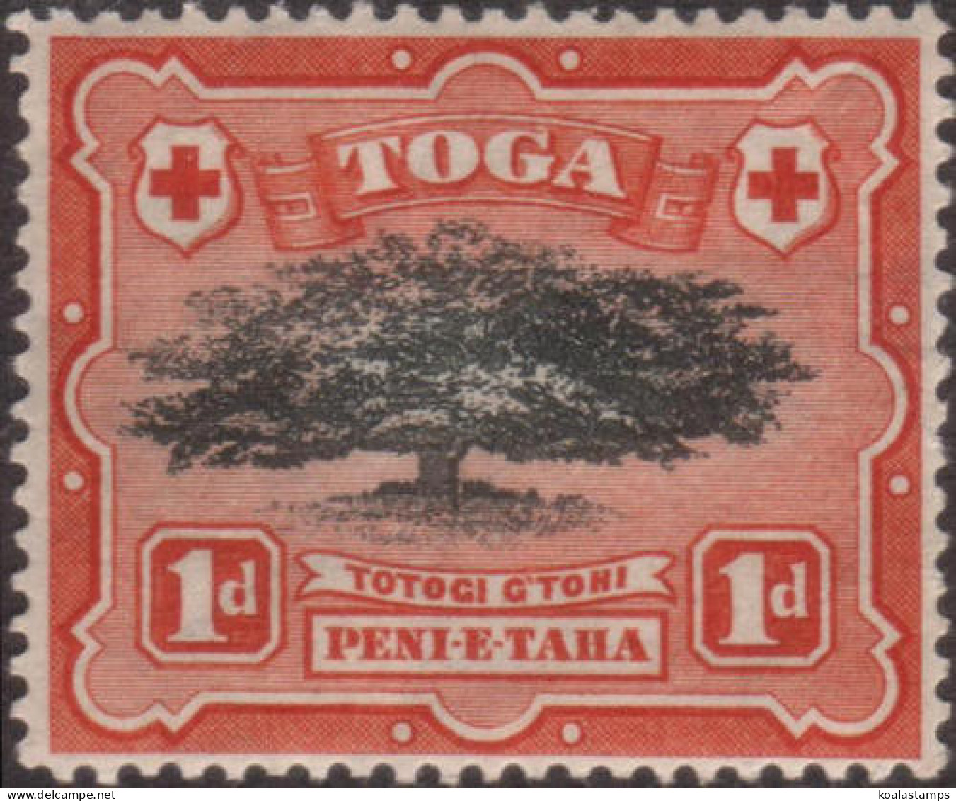 Tonga 1942 SG75 1d Ovava Tree Wmk Mult Script CA MNH - Tonga (1970-...)