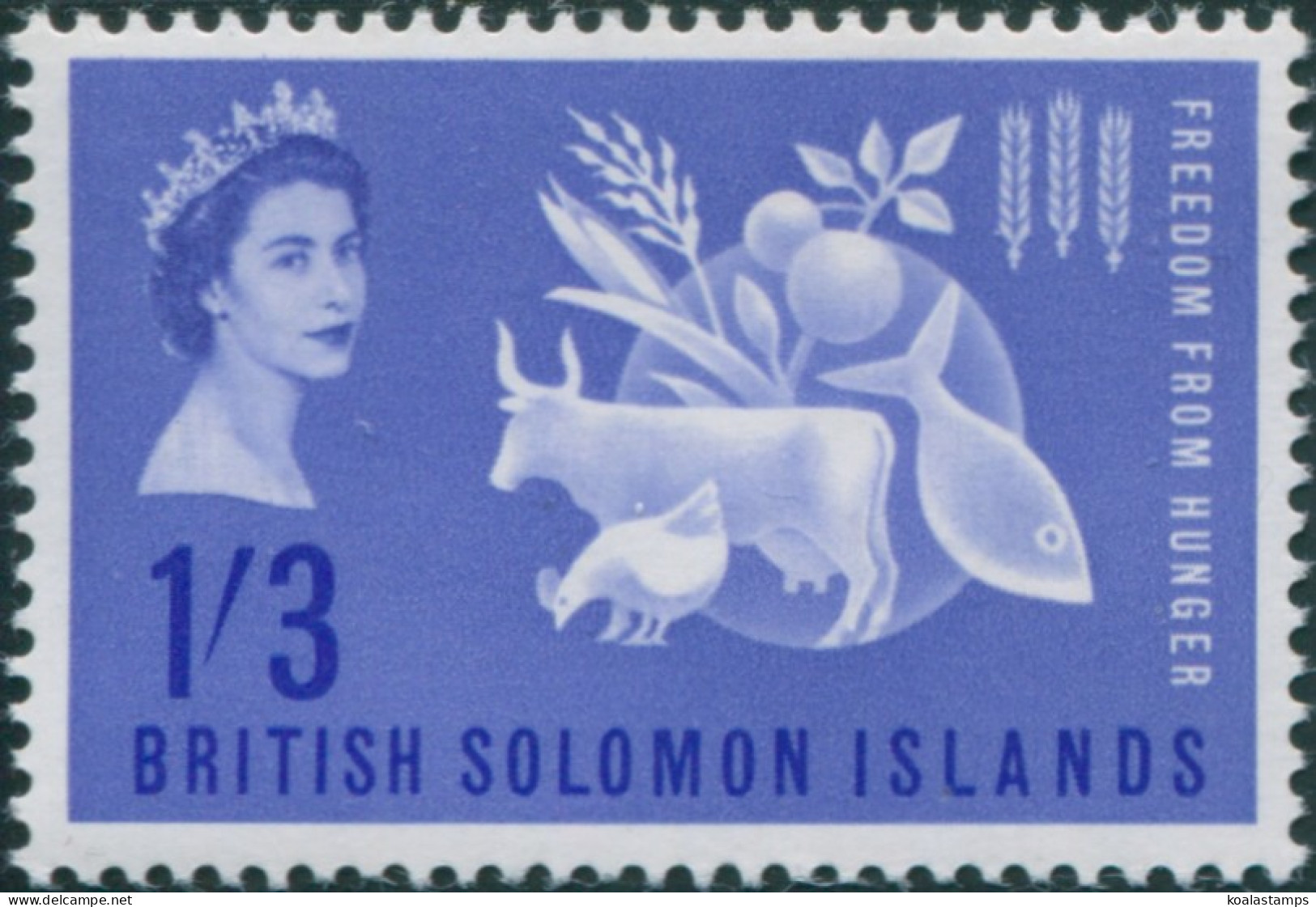 Solomon Islands 1963 SG100 1/3 Freedom From Hunger MLH - Solomon Islands (1978-...)