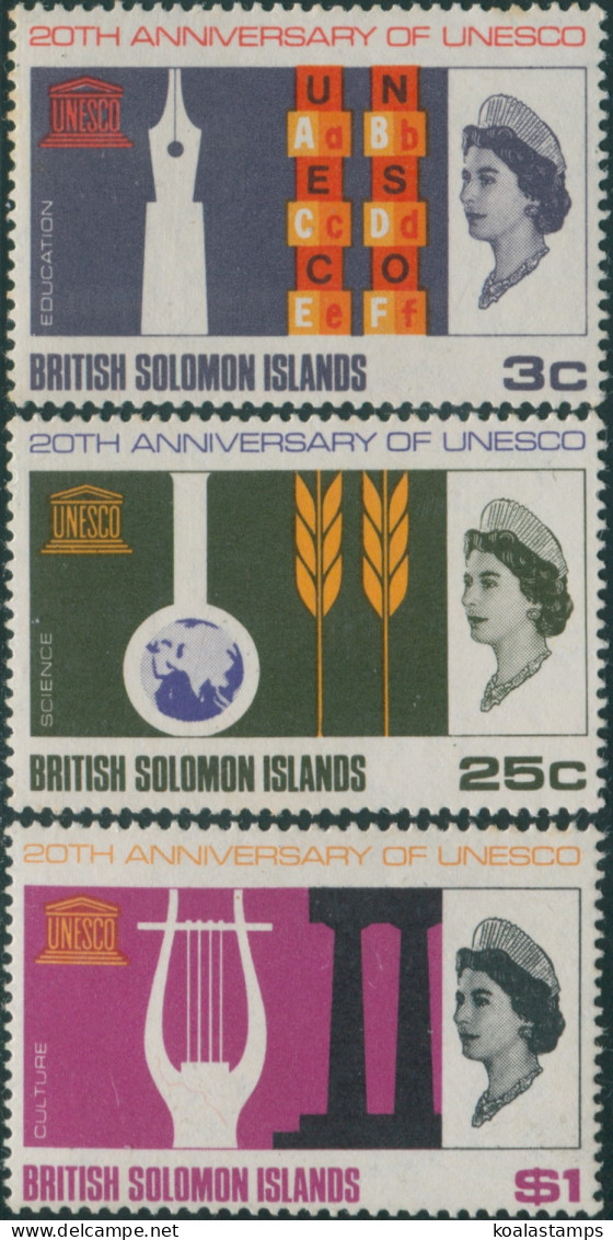 Solomon Islands 1966 SG157-159 UNESCO Set MNH - Salomoninseln (Salomonen 1978-...)