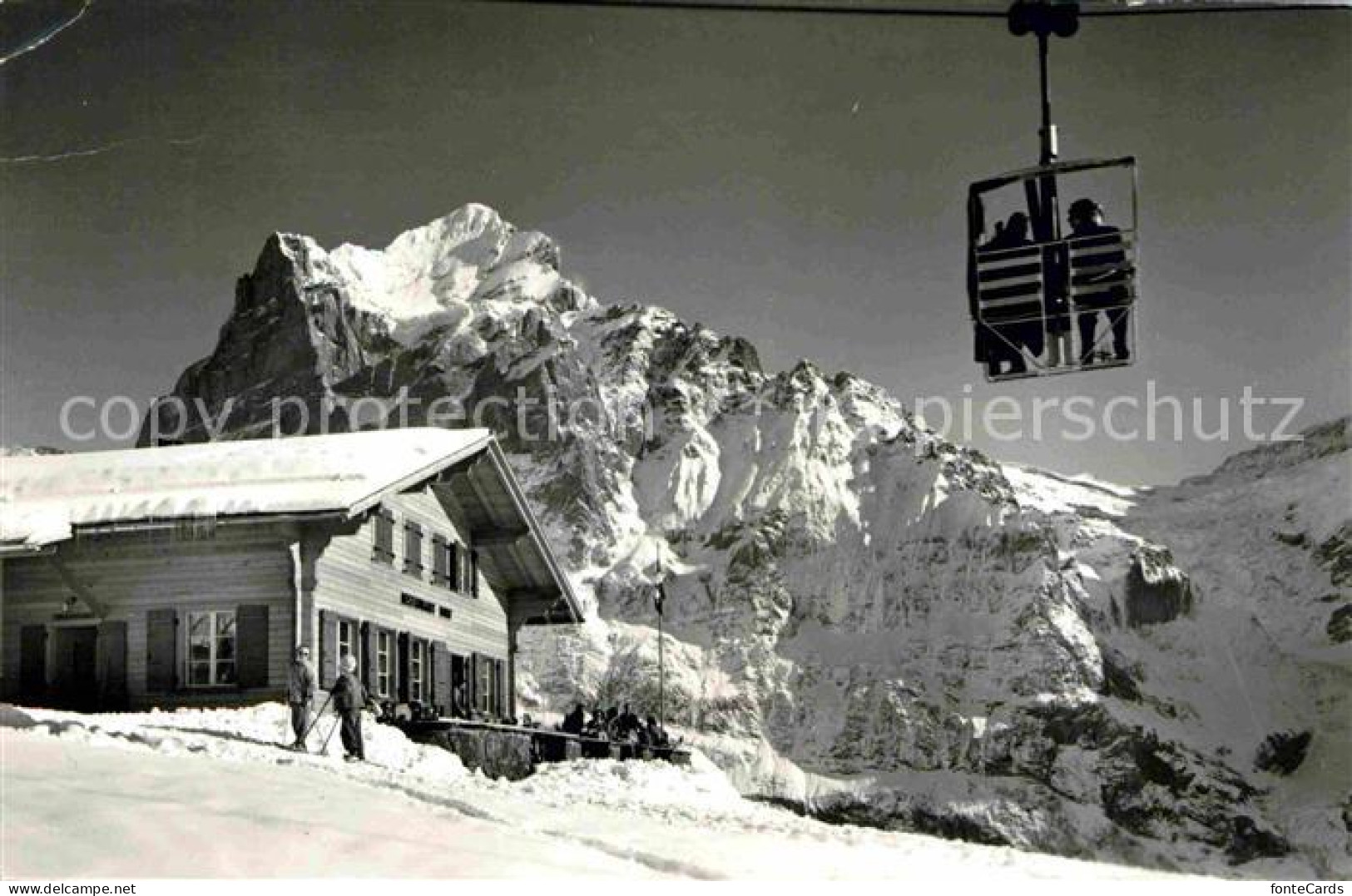 12714862 Grindelwald Sportbahn First Restaurant Bort Wetterhorn Winter Grindelwa - Other & Unclassified