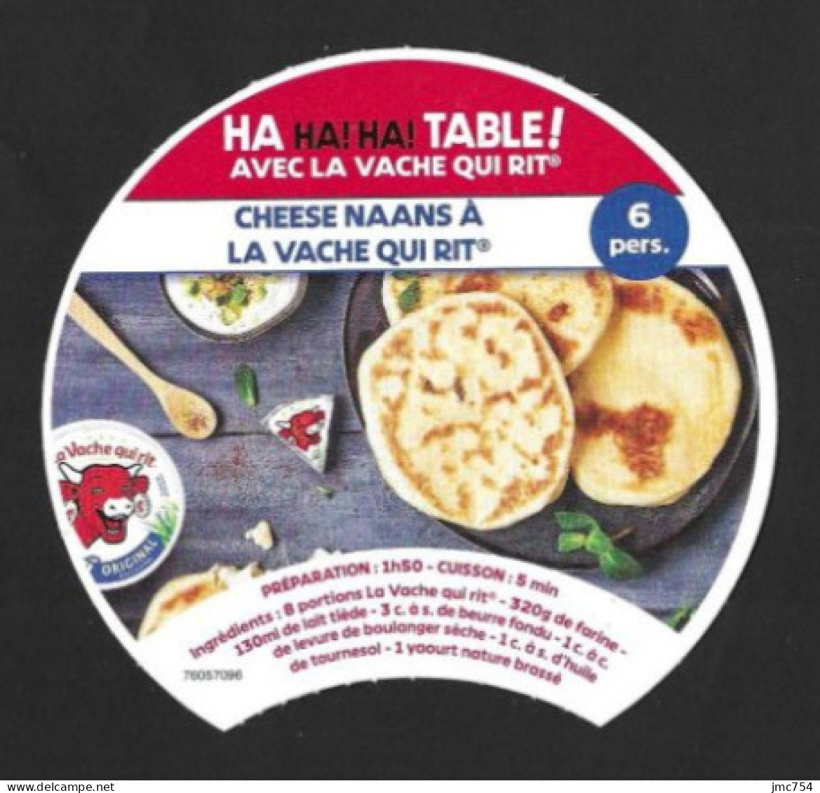 Intercalaire Fromage LA VACHE QUI RIT N° 76057096.   Cheese Naans. - Cheese