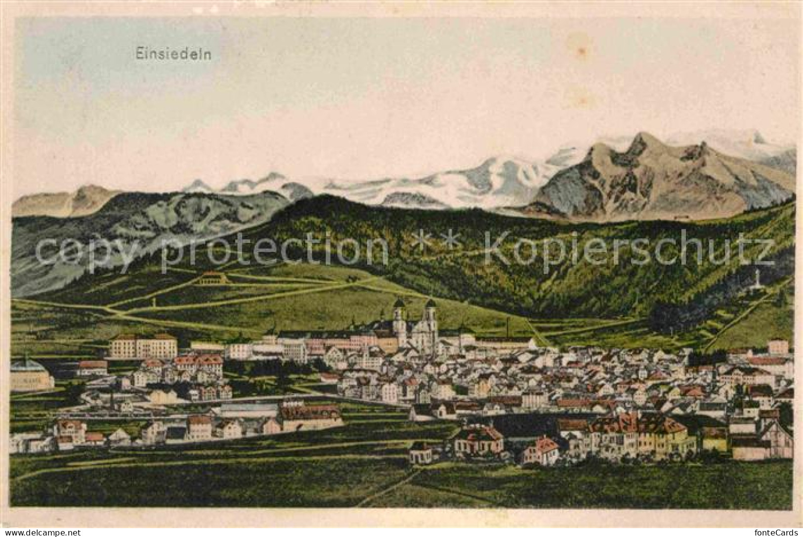 12711910 Einsiedeln SZ Panorama Mit Kloster Einsiedeln SZ - Andere & Zonder Classificatie