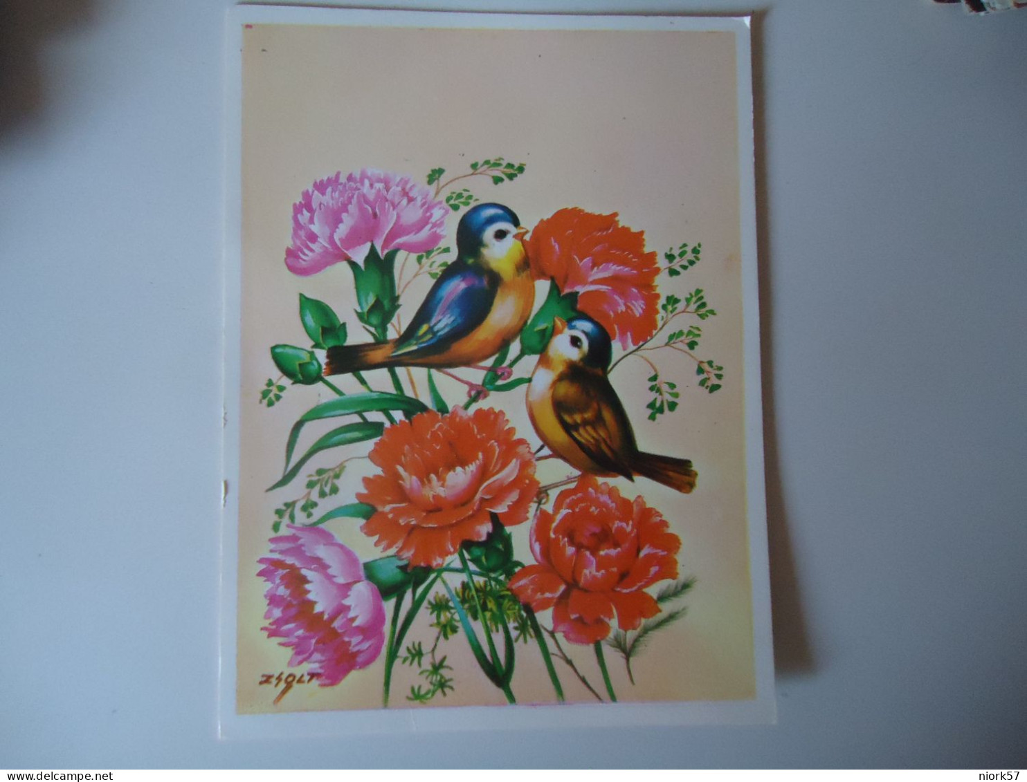 GREECE  POSTCARDS  GREETING BIRDS AND FLOWERS      FOR MORE PURCHASES 10% DISCOUNT - Grèce