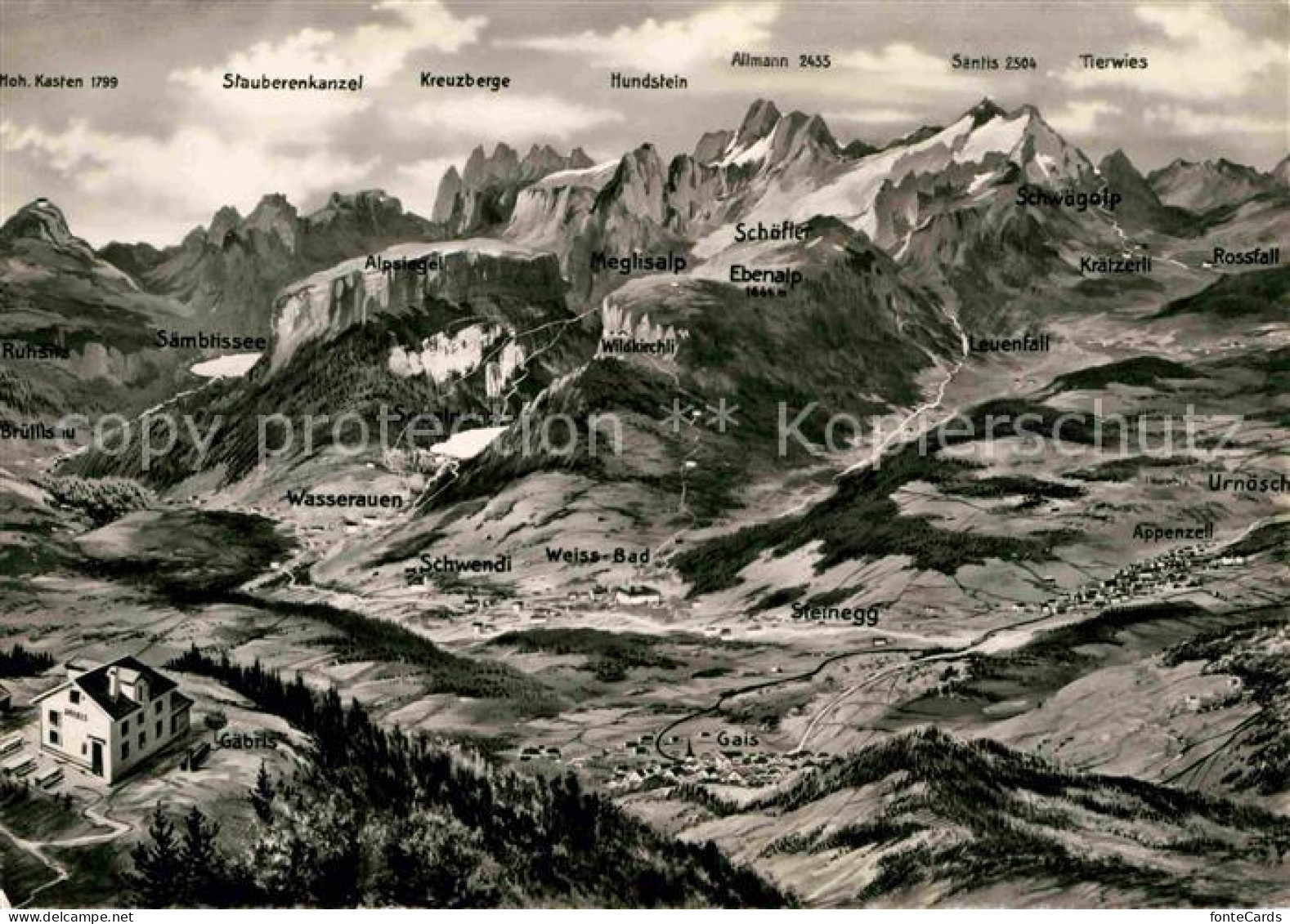 12694730 Appenzell IR Panoramakarte Appenzell - Sonstige & Ohne Zuordnung