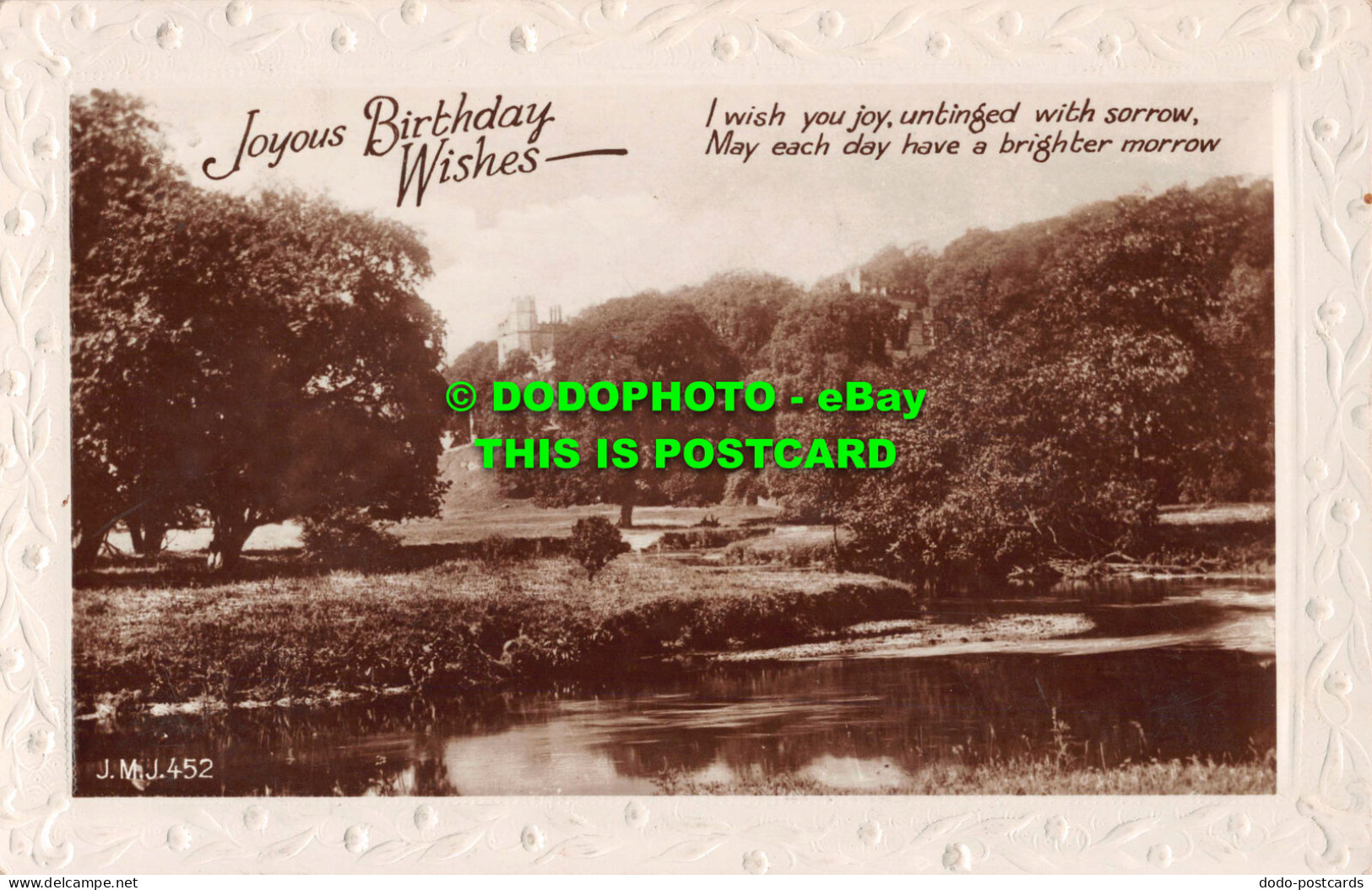 R536484 Joyous Birthday Wishes. Pond. J. M. J. RP. 1929 - World