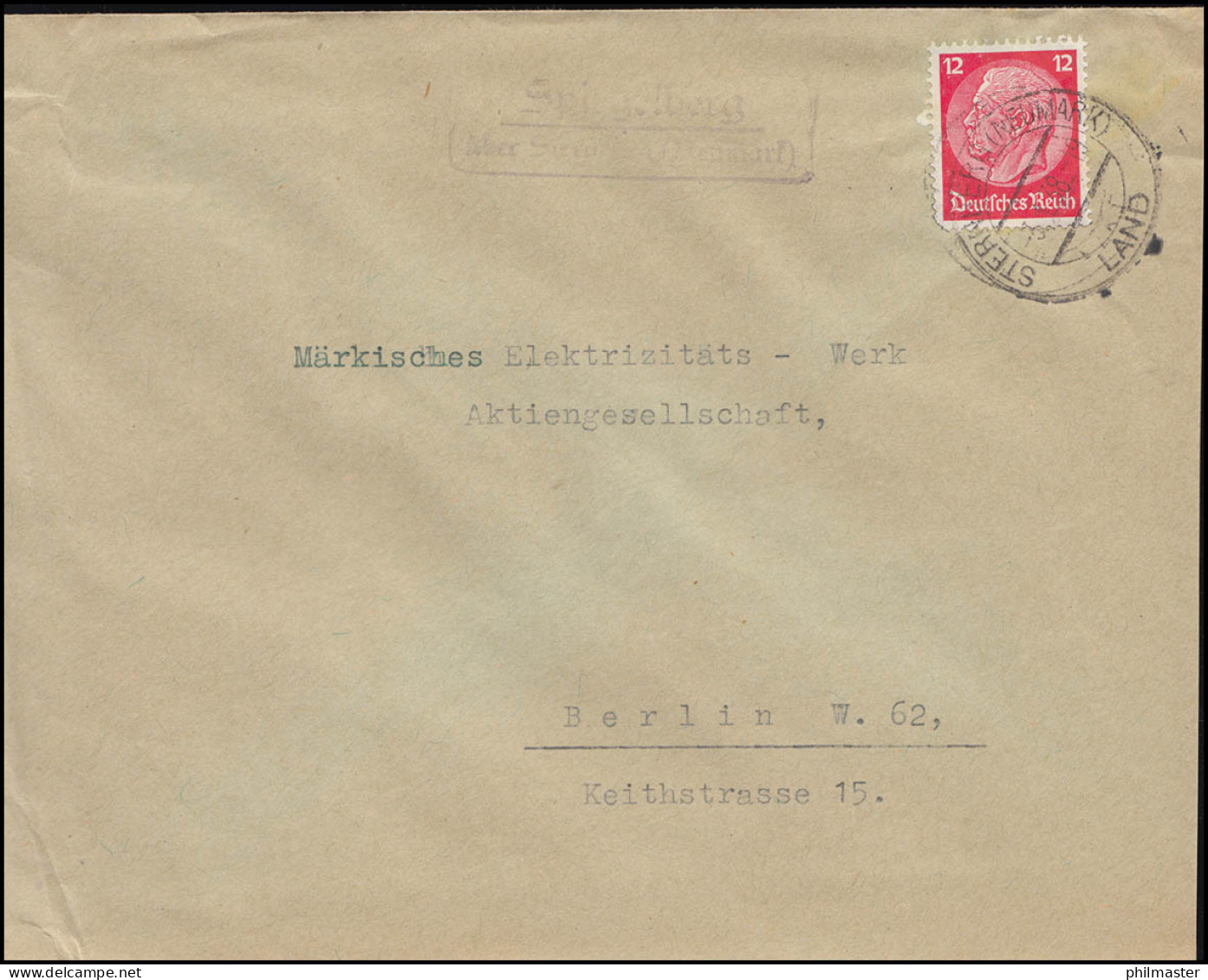 Landpost Spiegelberg über Sternberg Neumark Auf Brief STERNBERG LAND 3.1.38 - Storia Postale