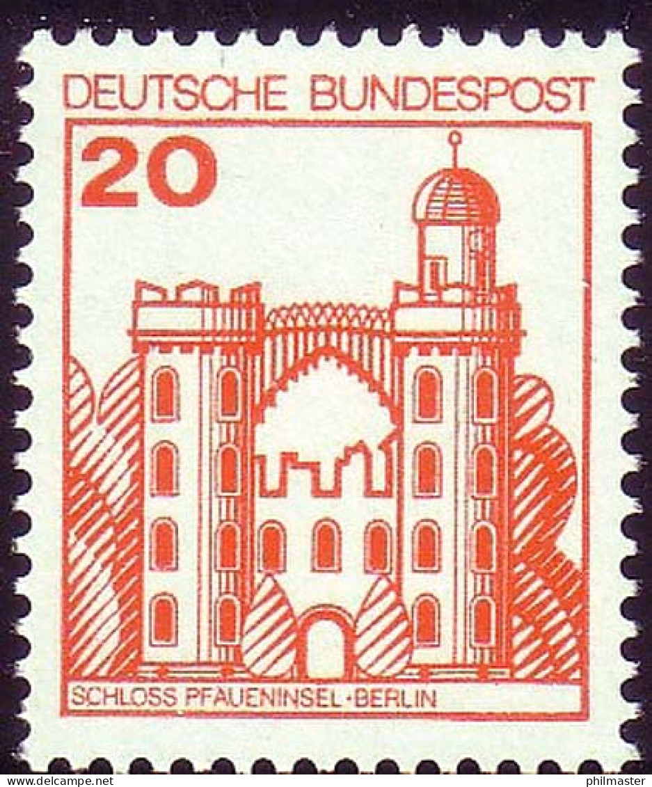 995 Burgen Und Schlösser 20 Pf Pfaueninsel, NEUE Fluoreszenz, Postfrisch ** - Unused Stamps