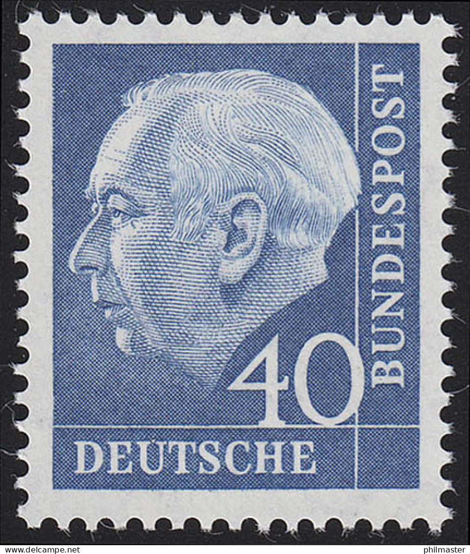 260y Theodor Heuss 40 Pf Fluoreszierendes Papier (Lumogen) ** - Neufs