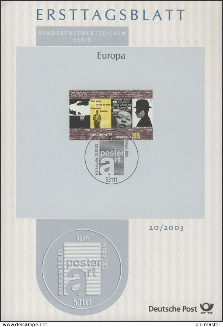 ETB 20/2003 Kunst EUROPA Poster-Art - 2001-2010