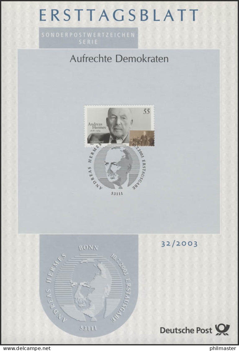 ETB 32/2003 Aufrechte Demokraten Andreas Hermes - 2001-2010