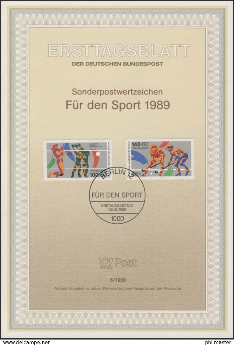 ETB 05/1989 Sport, Volleyball, Hockey - 1e Dag FDC (vellen)