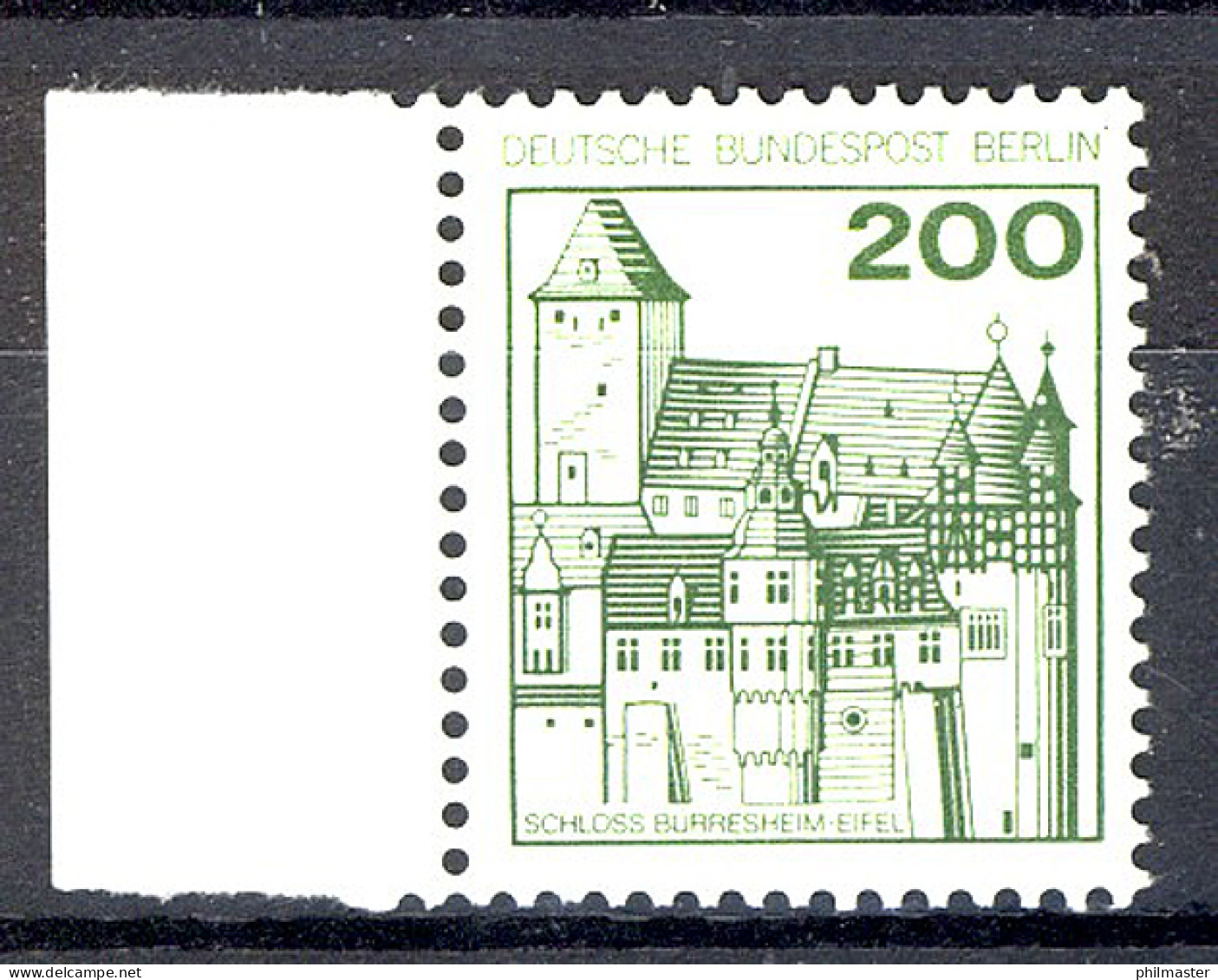 540 Burgen U.Schl. 200 Pf Seitenrand Li. ** Postfrisch - Nuevos