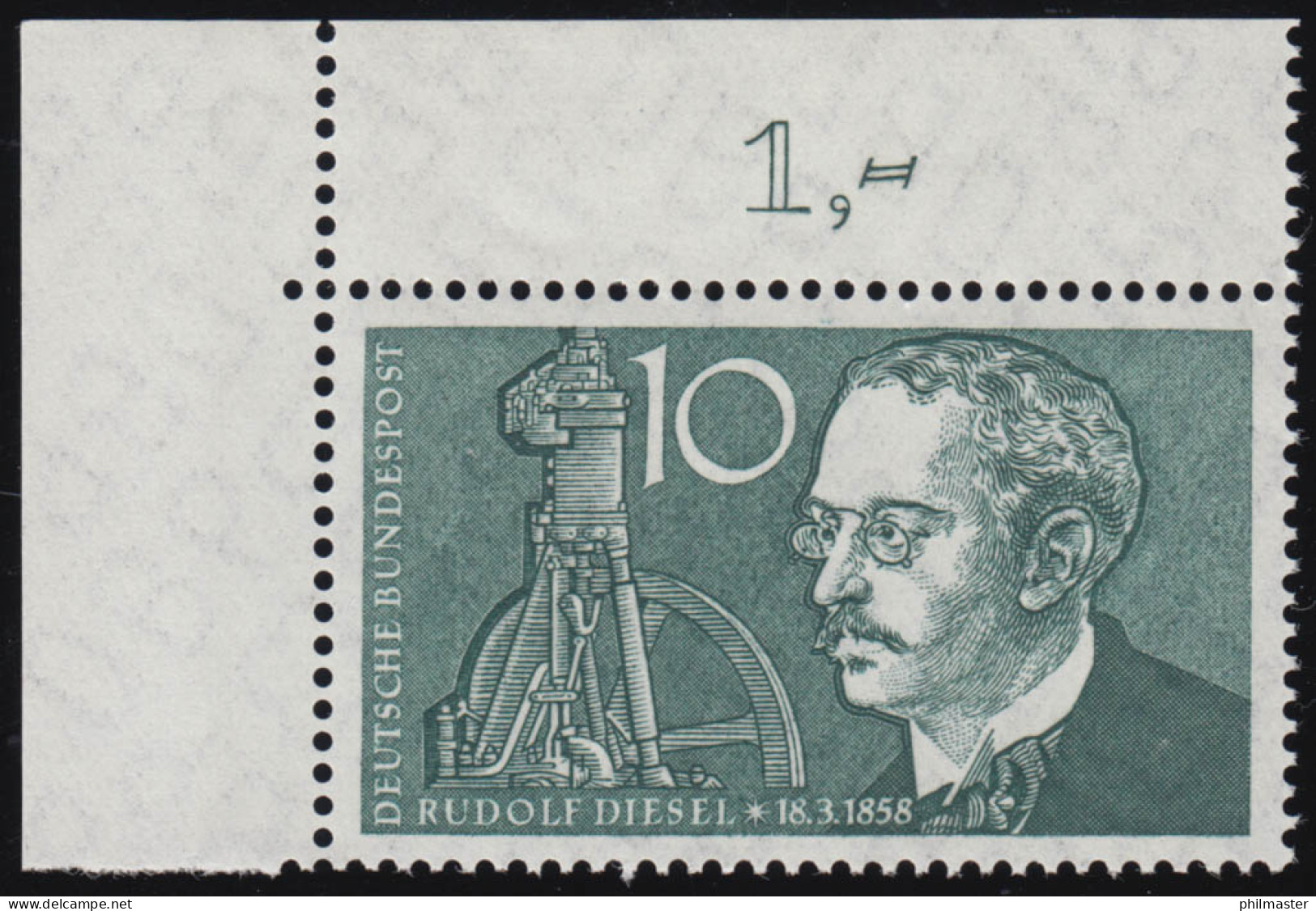 284 Rudolf Diesel ** Ecke O.l. - Unused Stamps