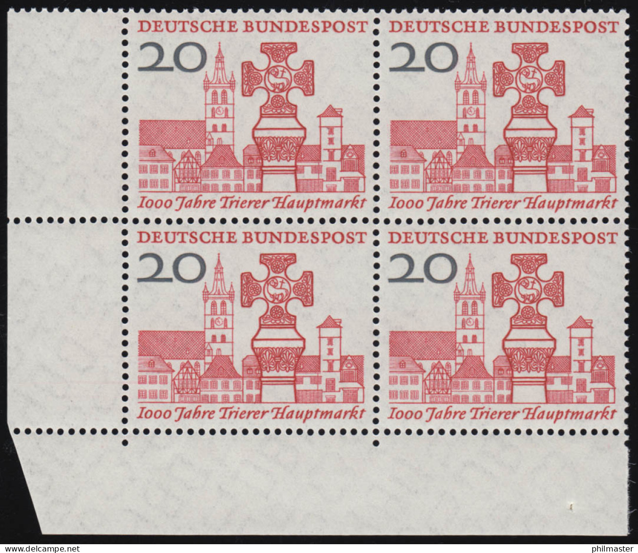 290 Trierer Hauptmarkt ** Eck-Vbl U.l. Dg-1 - Unused Stamps