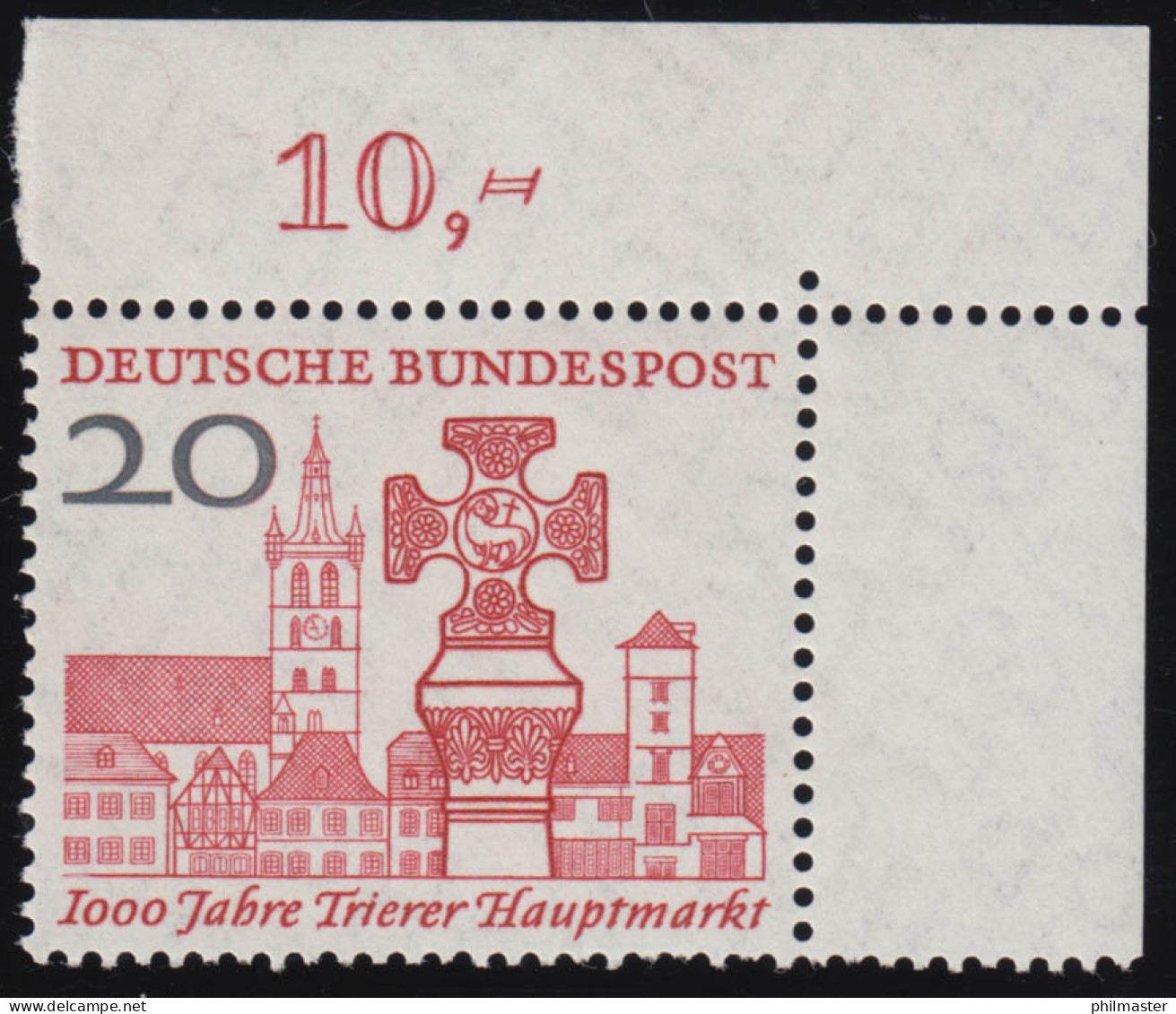 290 Trierer Hauptmarkt ** Ecke O.r. Dg-1 - Unused Stamps