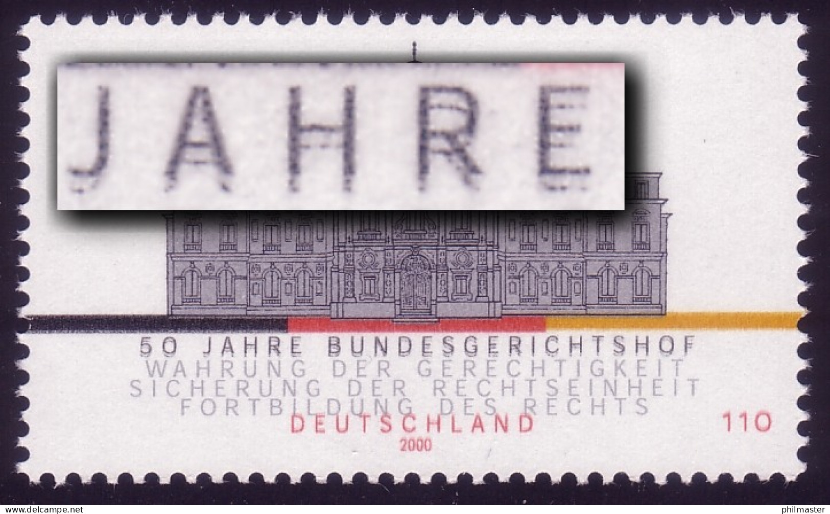 2137DD Bundesgerichtshof: Doppeldruck / Doppelbilddruck Schwarz./rot, Postfrisch - Abarten Und Kuriositäten