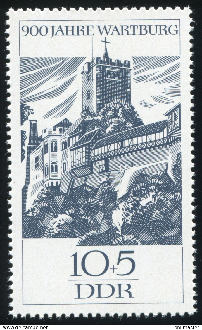 1233 Wartburg 10 Pf. Mit PLF Riss Im Fenster, Feld 22, ** Postfrisch - Abarten Und Kuriositäten
