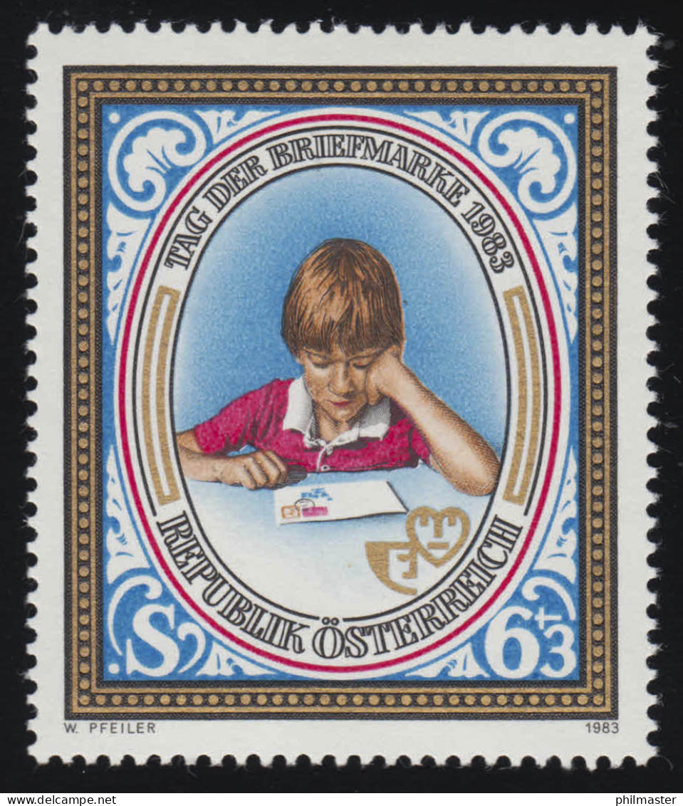 1756 Tag Der Briefmarke, Kind Betrachtet Briefkuvert, 6 S + 3 S, Postfrisch ** - Nuovi