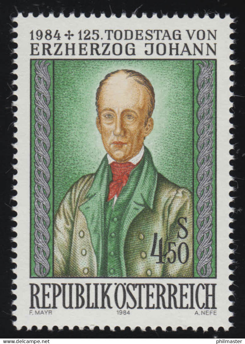 1774 125. Todestag, Erzherzog Johann, Gemälde Porträt, 4.50 S, Postfrisch ** - Unused Stamps