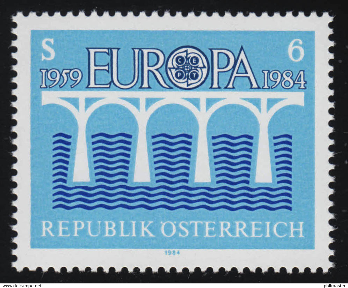 1772 Europa: 25 Jahre Konferenz Verwaltung Post + Fernmelde CEPT, Brücke, 6 S ** - Unused Stamps