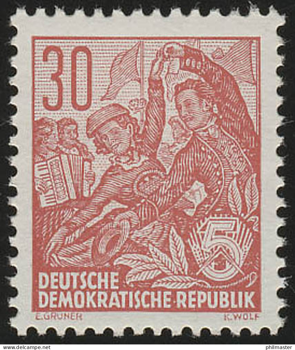 416x XII Fünfjahrplan Buchdruck 30 Pf Wz.2 XII ** - Unused Stamps