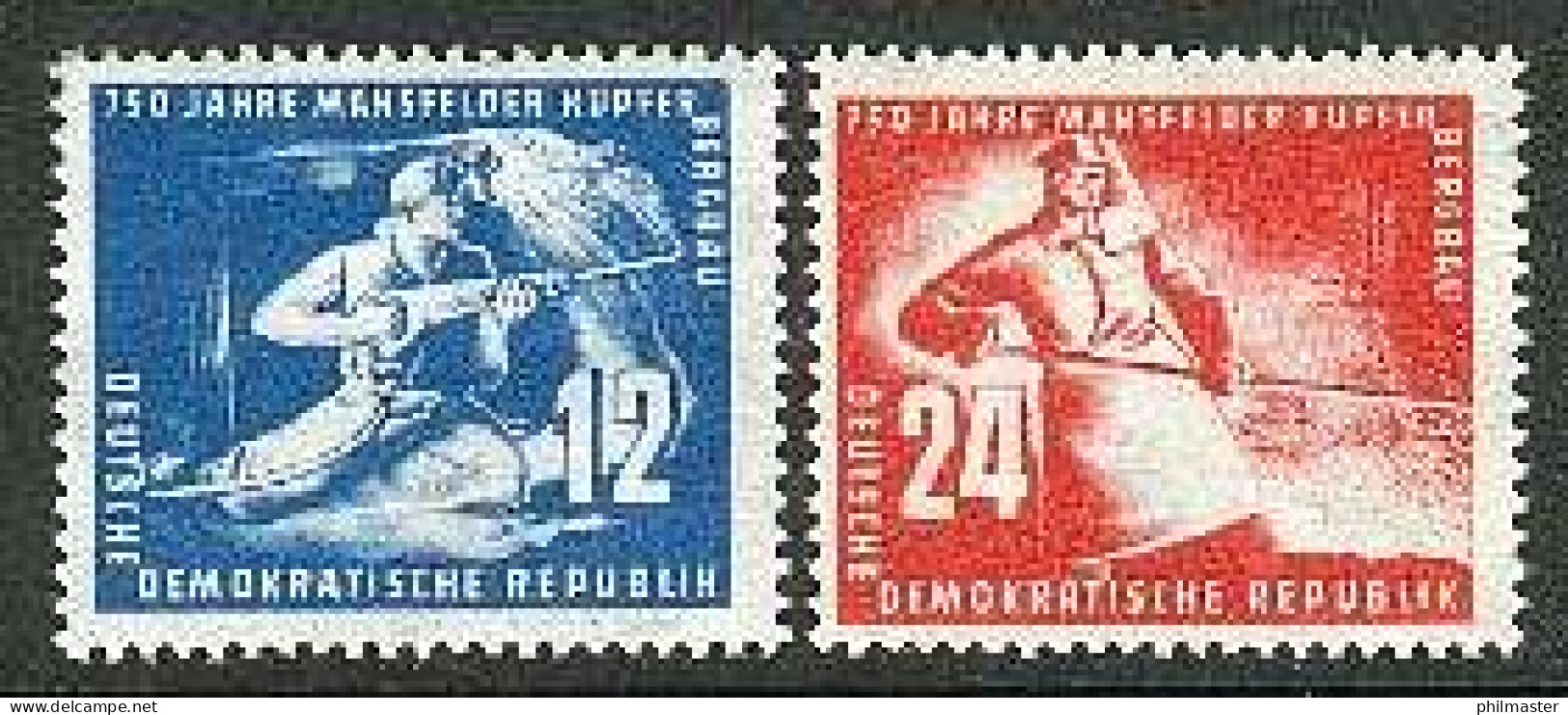 273-274 Kupferschiefer-Bergbau 1950, Satz Postfrisch ** - Unused Stamps