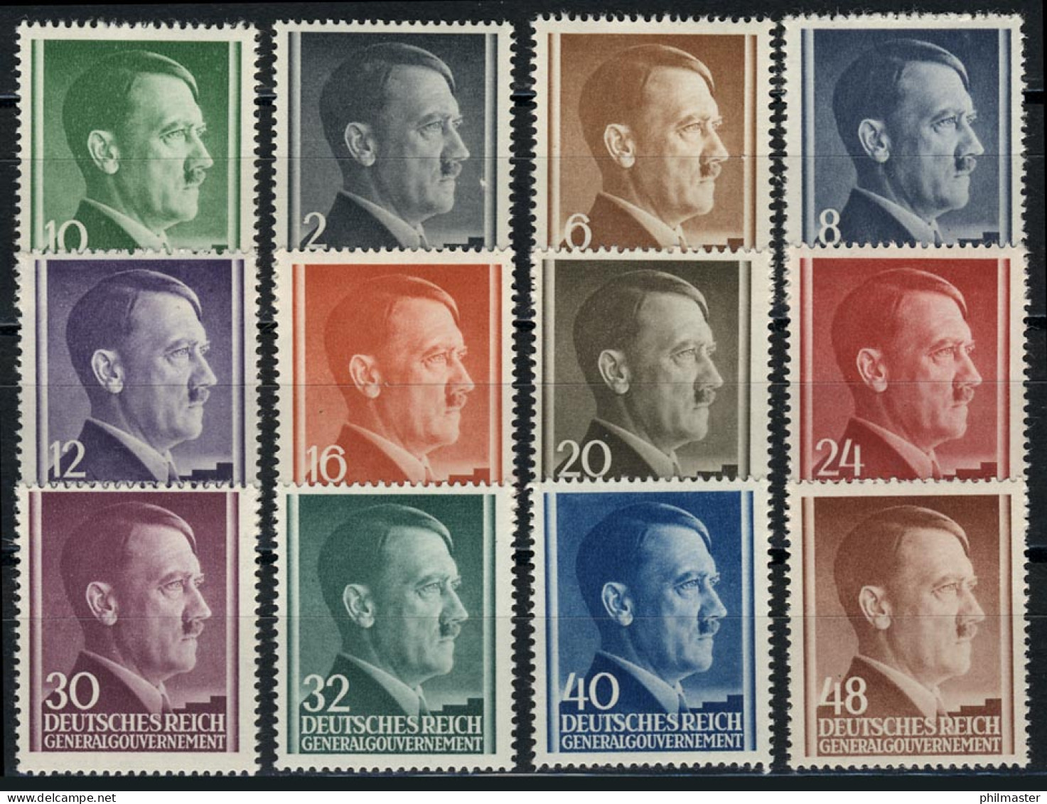 71-82 Freimarken Hitler 1941, Satz Komplett ** Postfrisch - Occupation 1938-45