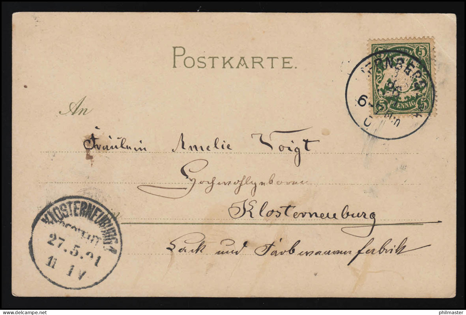 Blumen AK Stiefmütterchen In Lila Tönen, NUERNBERG/ KLOSTERNEUBURG 26./27.5.1901 - Sonstige & Ohne Zuordnung