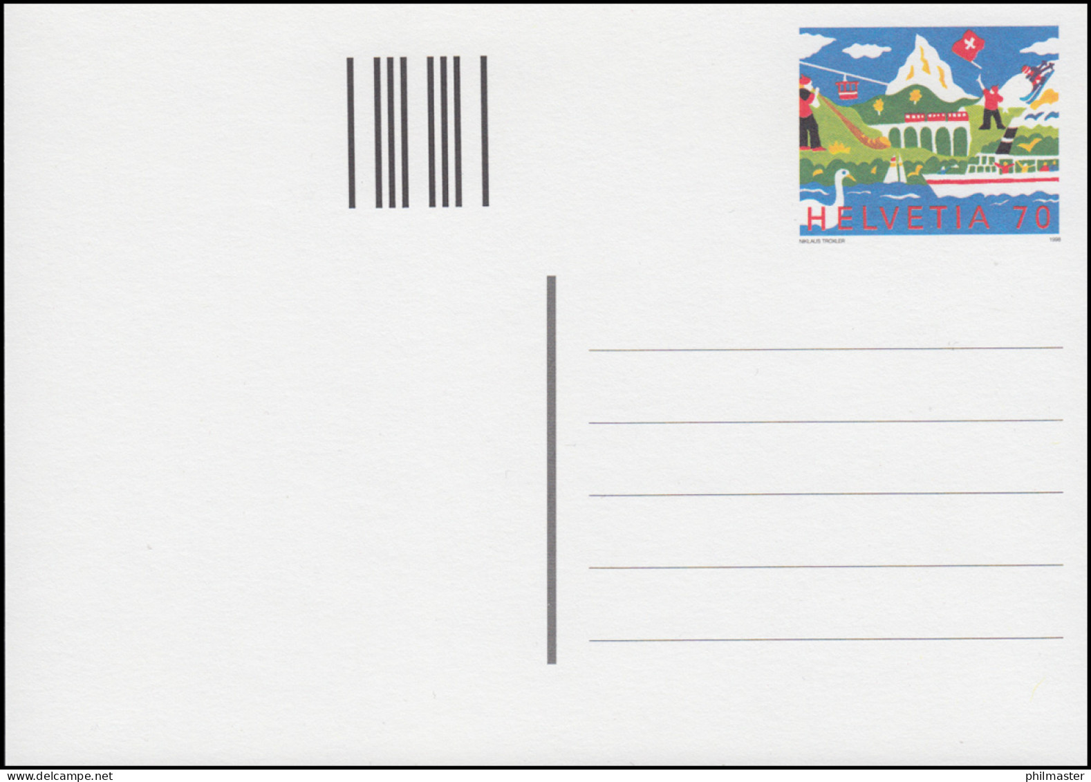 Schweiz Postkarte P 264 Tourismus 1998, ** Postfrisch - Stamped Stationery