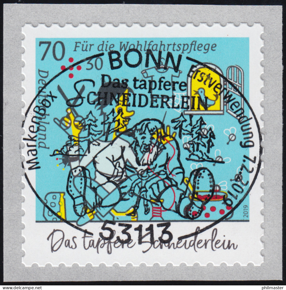 3444 Das Tapfere Schneiderlein Selbstkl. Mit UNGERADER Nummer, EV-O Bonn 7.2.19 - Francobolli In Bobina