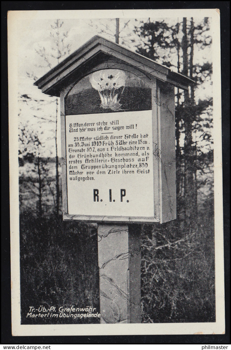 Truppenübungsplatz Grafenwähr: Marterl Im Übungsgelände Für Einschlag Von 1910 - Other & Unclassified