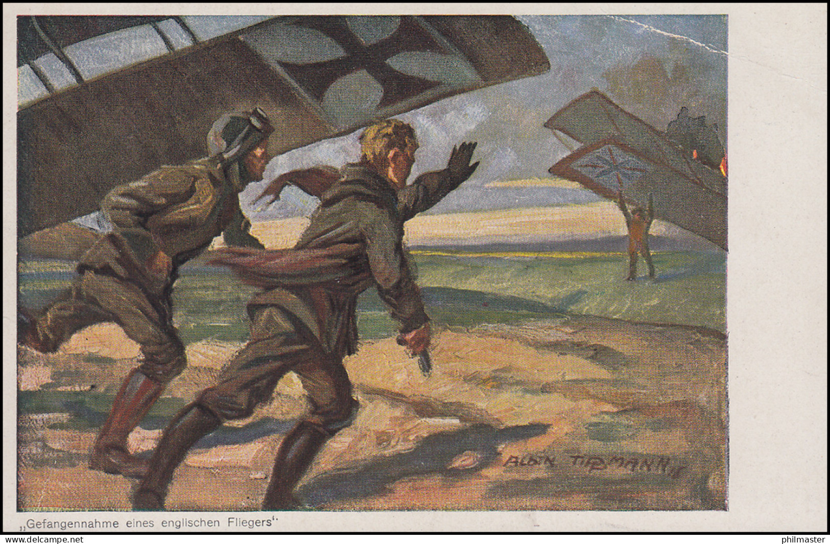 Feldpost Bayer. Armeefunkerschule 6 Auf AK Gefangenahme Eines Fliegers 28.9.17 - Bezetting 1914-18