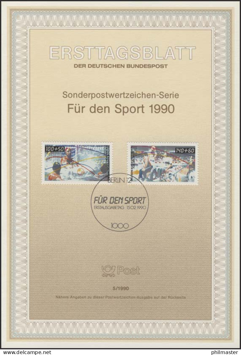 ETB 05/1990 Sport, Wasserball, Rollstuhl-Basketball - 1° Giorno – FDC (foglietti)