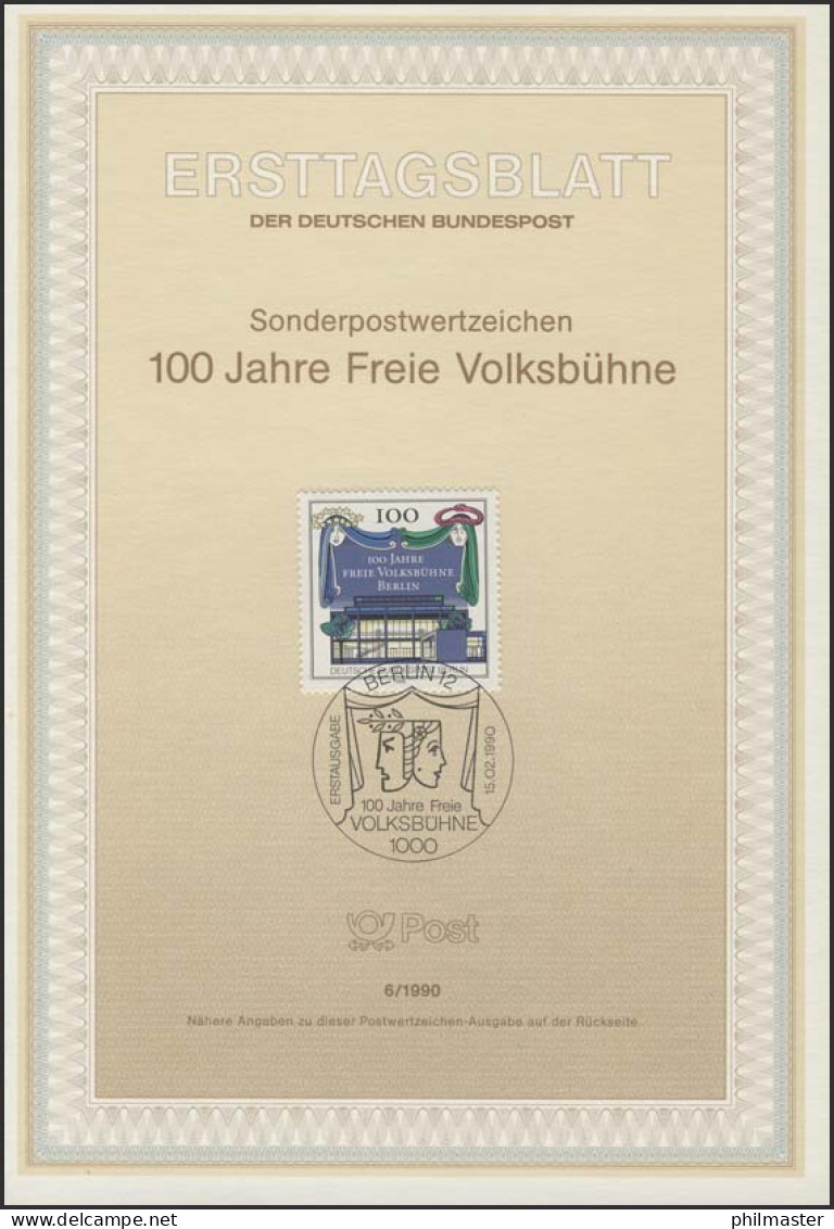 ETB 06/1990 Freie Volksbühne, Theater - 1. Tag - FDC (Ersttagblätter)