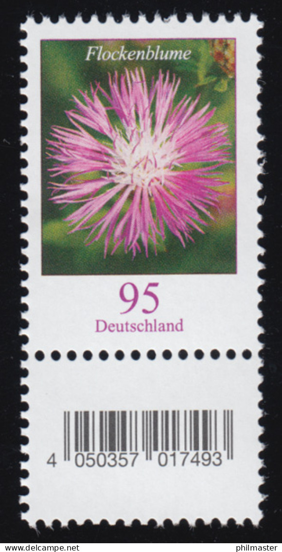 3470 Flockenblume 95 Cent Aus 500er-Rolle, KLEINE Nummer + CF (geschl. 4) ** - Francobolli In Bobina