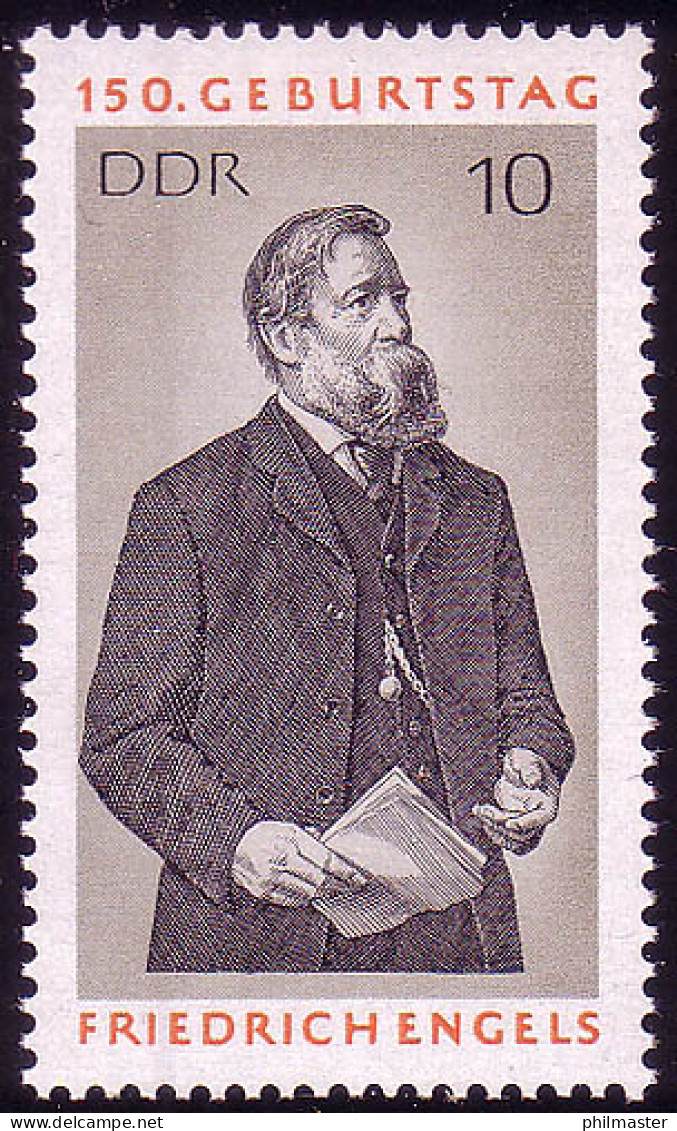 1622 Friedrich Engels 10 Pf ** - Unused Stamps