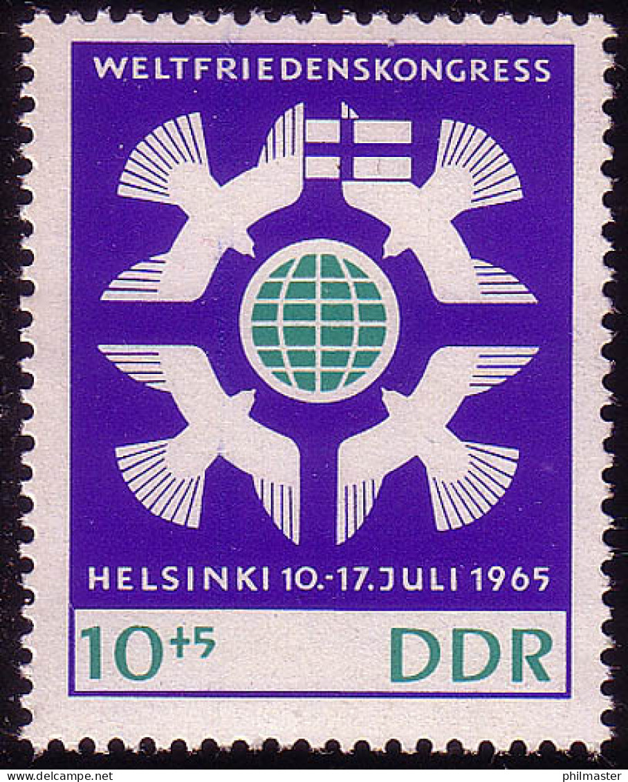 1122 Weltfriedenskongreß Tauben 10+5 Pf ** - Unused Stamps