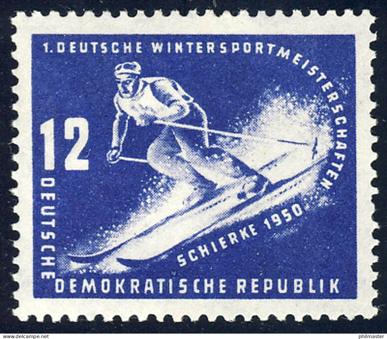 246 Wintersportmeisterschaften DDR 12 Pf ** - Unused Stamps