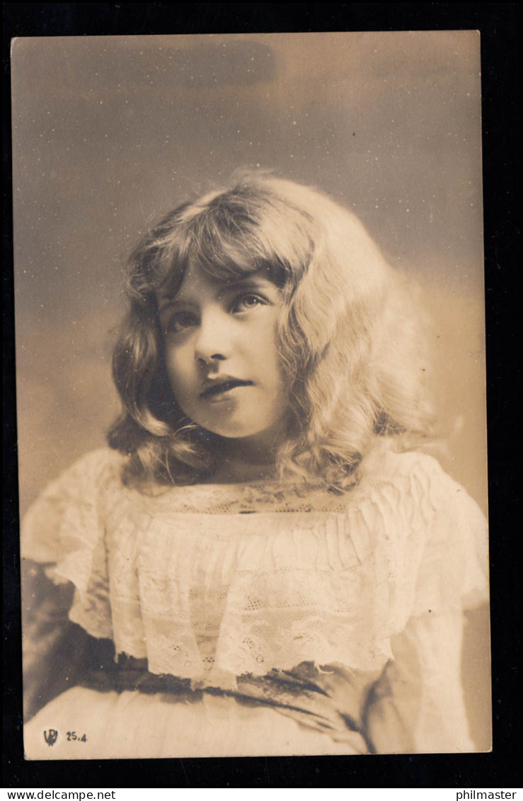 Kinder-AK Mädchen Im Weißen Kleid, Portrait, ST. GALLEN 21.10.1908 - Sonstige & Ohne Zuordnung