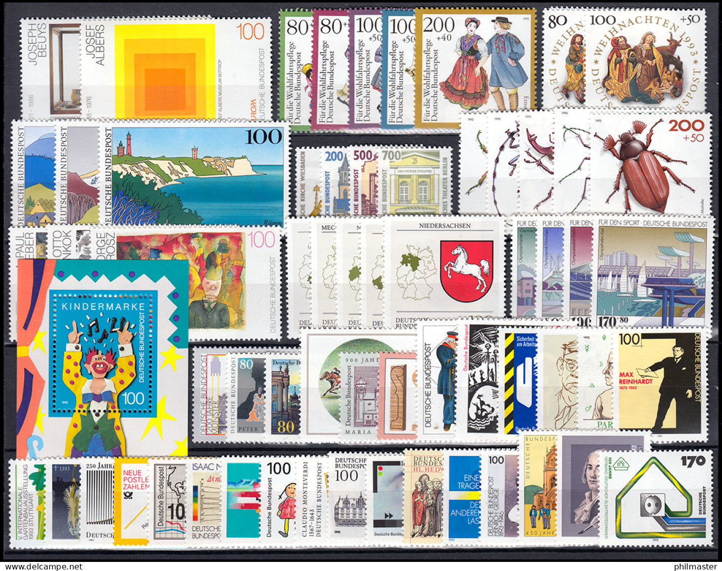 1645-1708 Bund-Jahrgang 1993 Komplett Postfrisch ** - Annual Collections