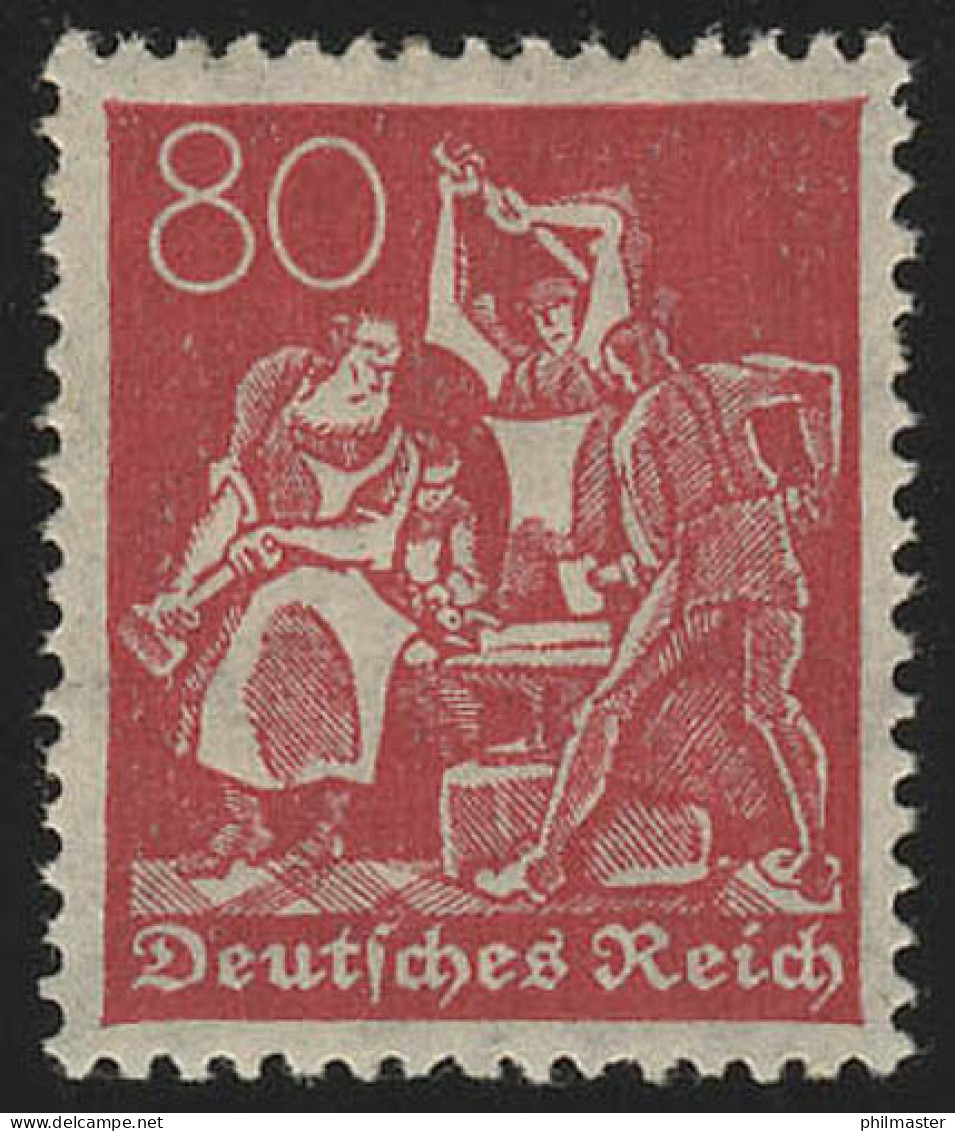 166 Freimarke Arbeiter 80 Pf Wz 1 ** - Unused Stamps