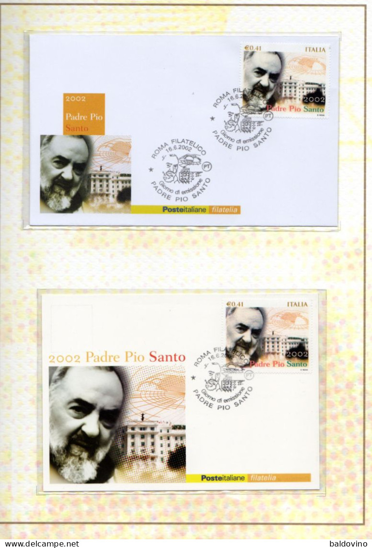 Italia 2002 Padre Pio Santo - Folder