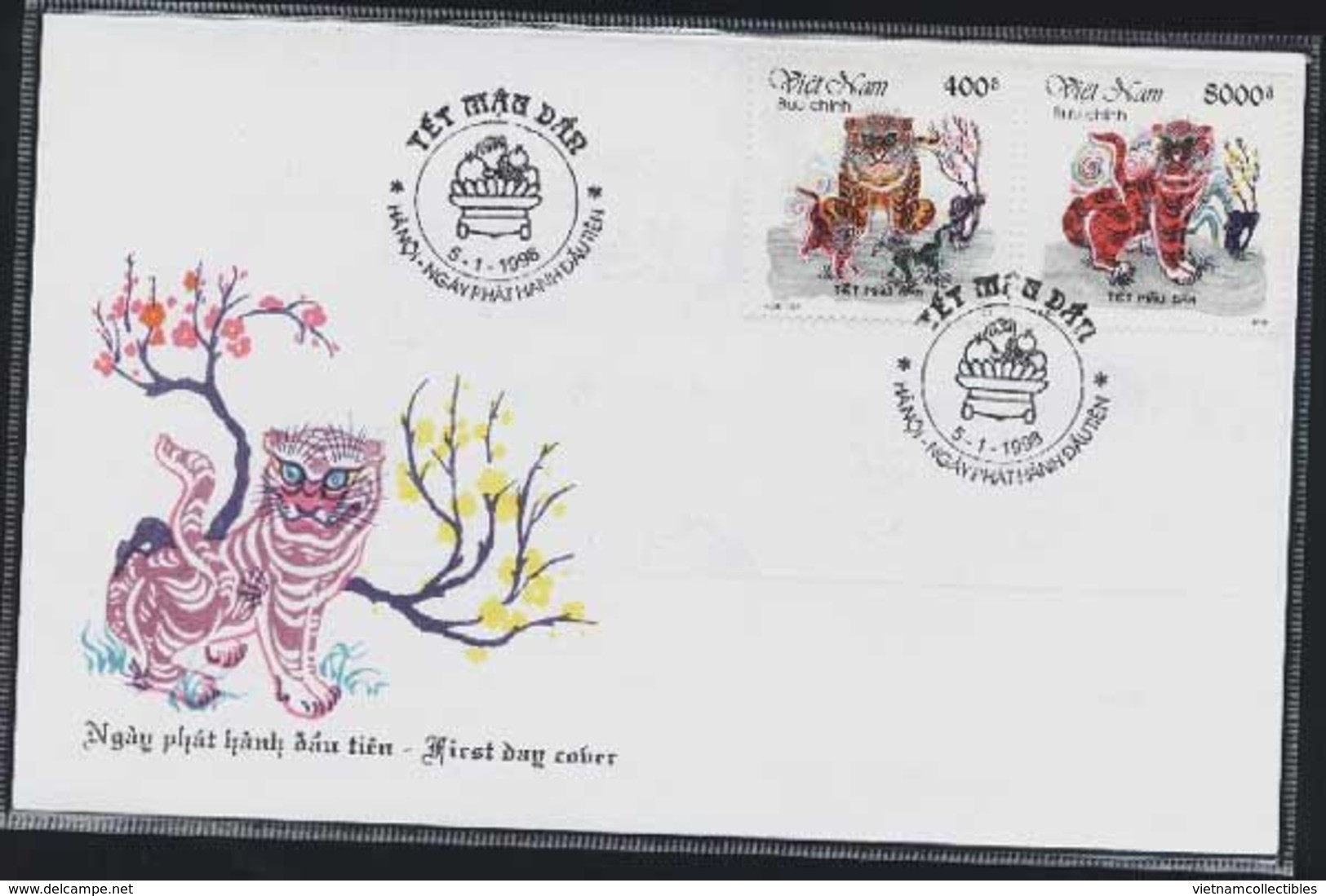 FDC Vietnam Viet Nam Cover With Perf Stamps 1998 : New Year Of Tiger / Zodiac (Ms769) - Vietnam